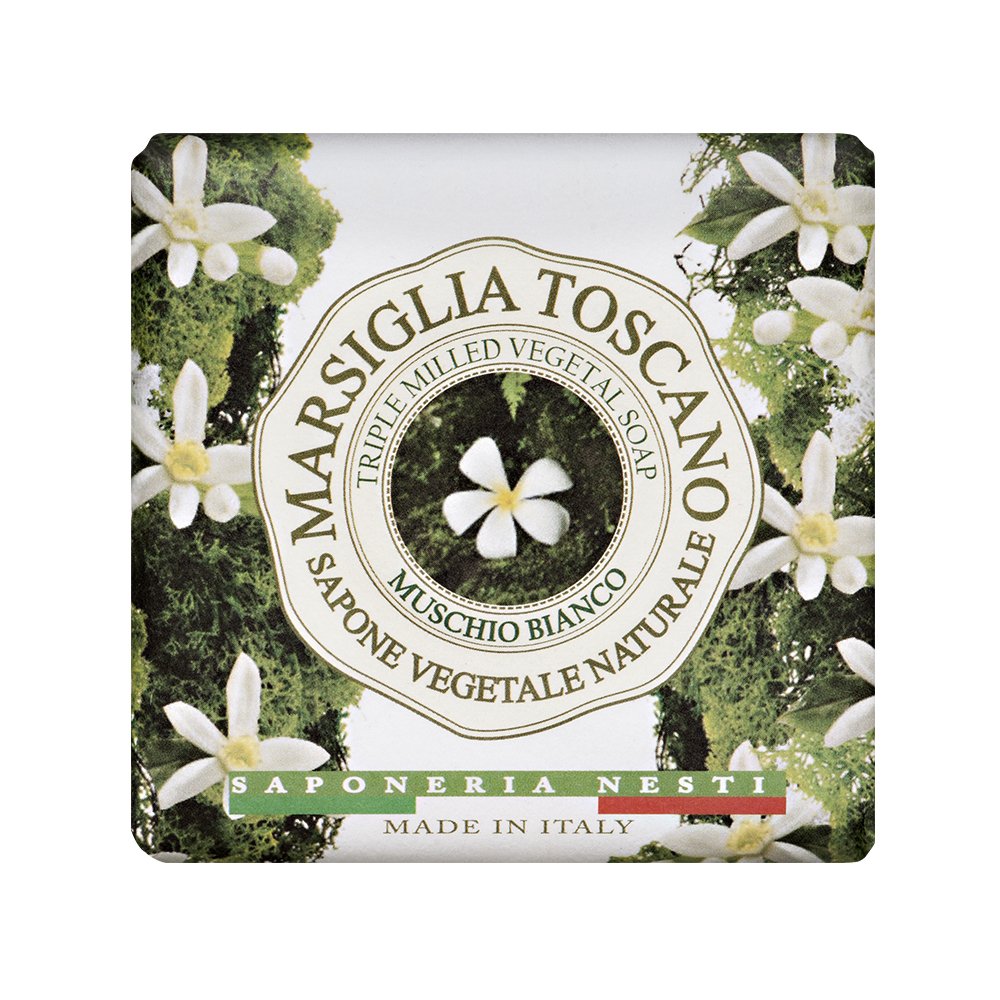 Nesti Dante Marsiglia Toscano Triple Milled Vegetal Soap, Muschio Bianco, 7 Ounce