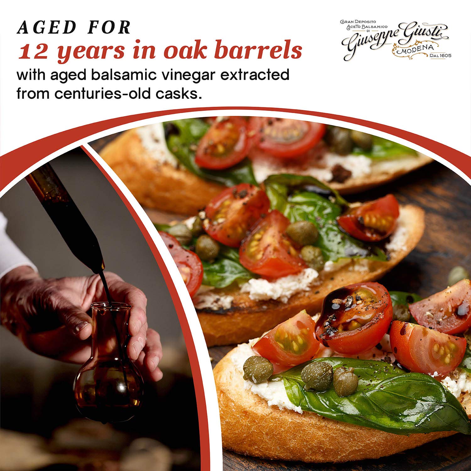 Giusti Italian White Wine Vinegar Condiment - Modena, Italy - Gourmet Barrel-Aged Fruity and Sweet White Wine Vinegar Champagnotta - 250 ml - Pack of 1