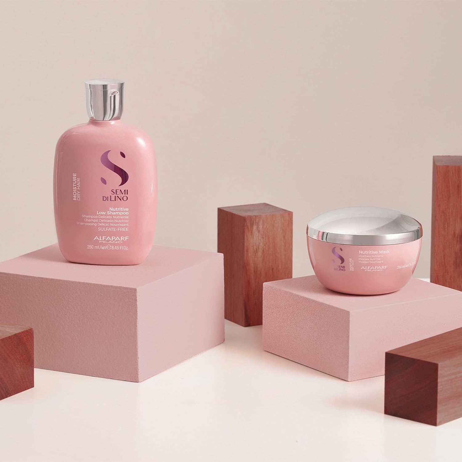 Alfaparf Milano Semi Di Lino Moisture Nutritive Mask for Dry Hair - Safe on Color Treated Hair - Sulfate, Paraben and Paraffin Free - Professional Salon Quality