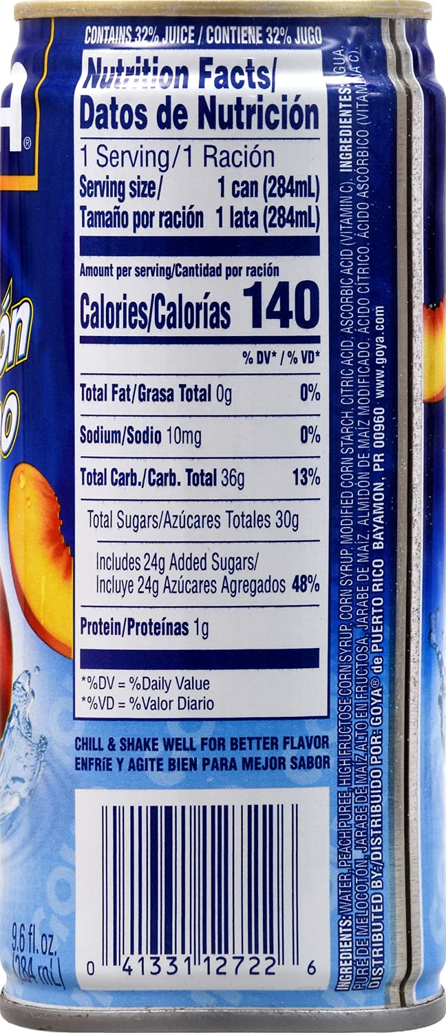 Goya Foods Peach Nectar, 9.6 Ounce