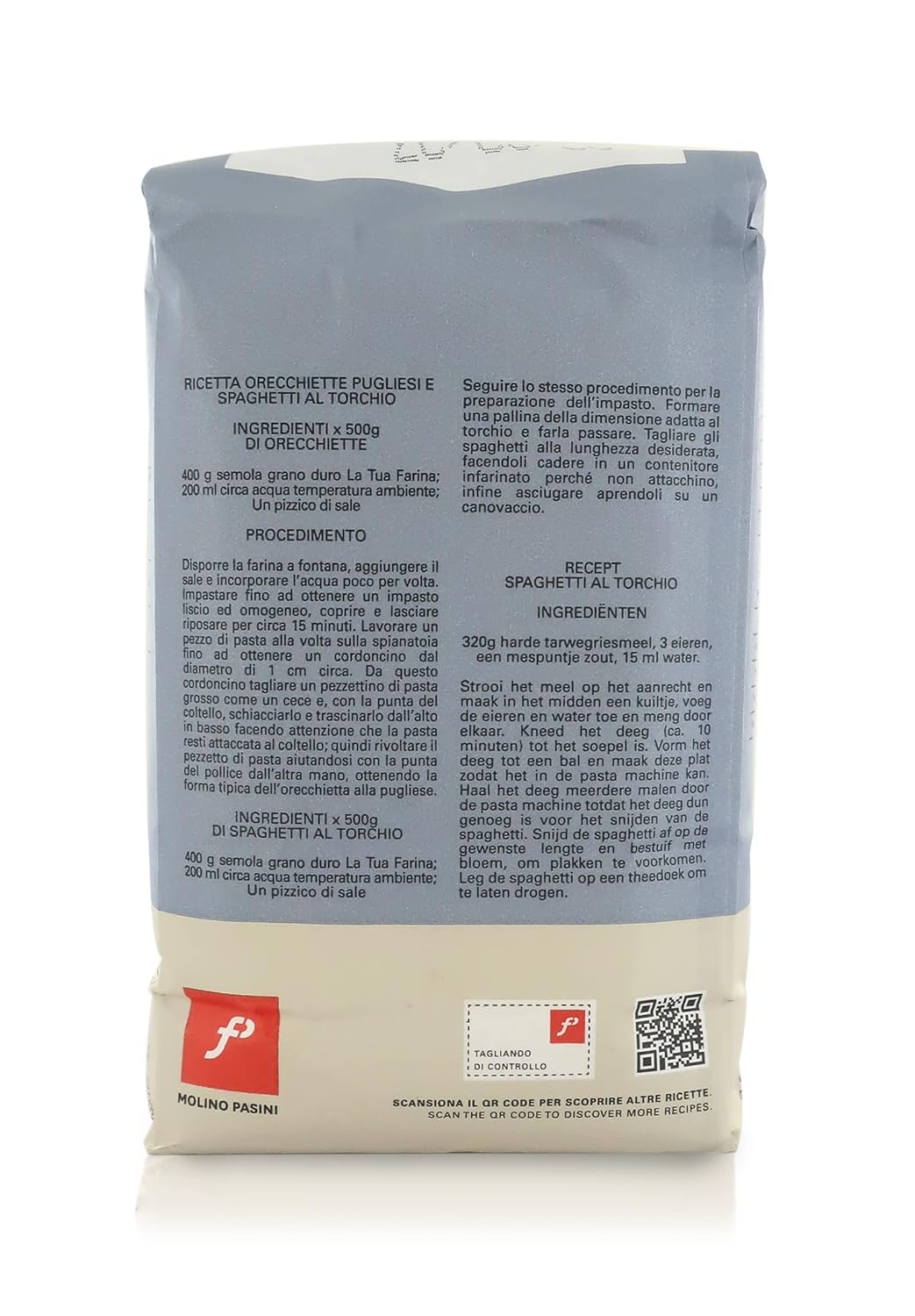 Molino Pasini Durum Semola Flour for Homemade Pasta, 1 Kg / 2.20 Lb
