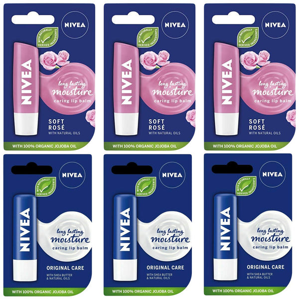 Nivea Lip Balm Lip Moisturizer, Long Lasting Moisturizer, Made with Na