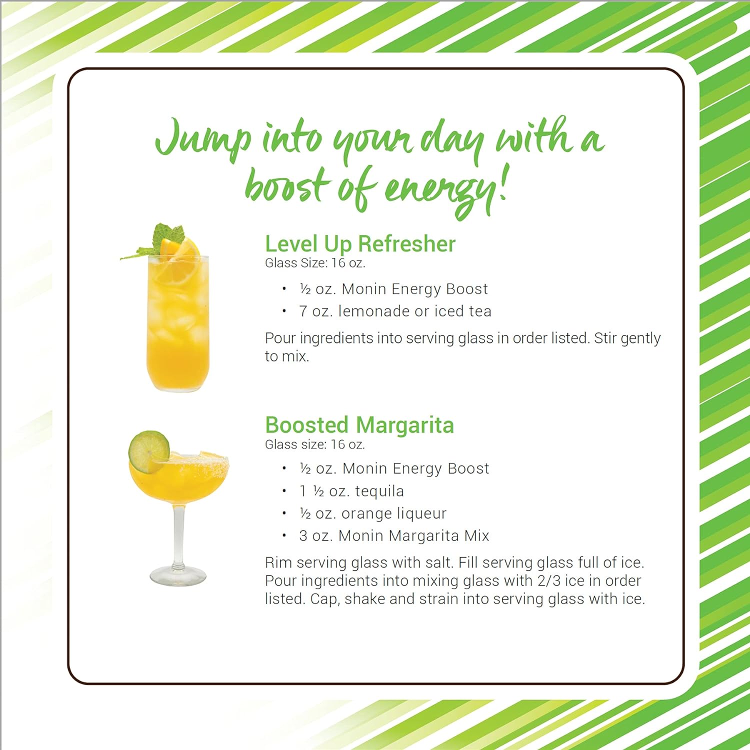 Monin - Energy Boost, Liquid Energy Supplement, Subtle Tea Flavor, Zero Added Sugar, Great for Coffee, Soda, & More, Low-Calorie, Contains Natural Caffeine, Gluten-Free, Clean Label (1 Liter + Pump)