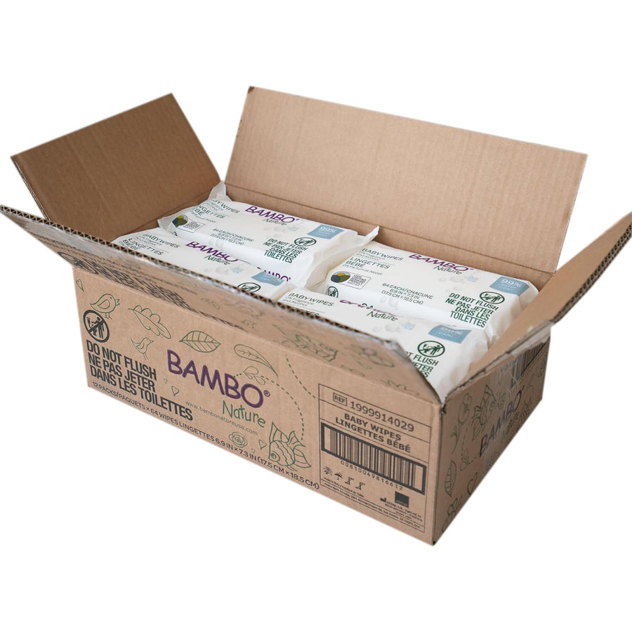 Bambo Nature 99% Biobased Water Wipes 64 Count