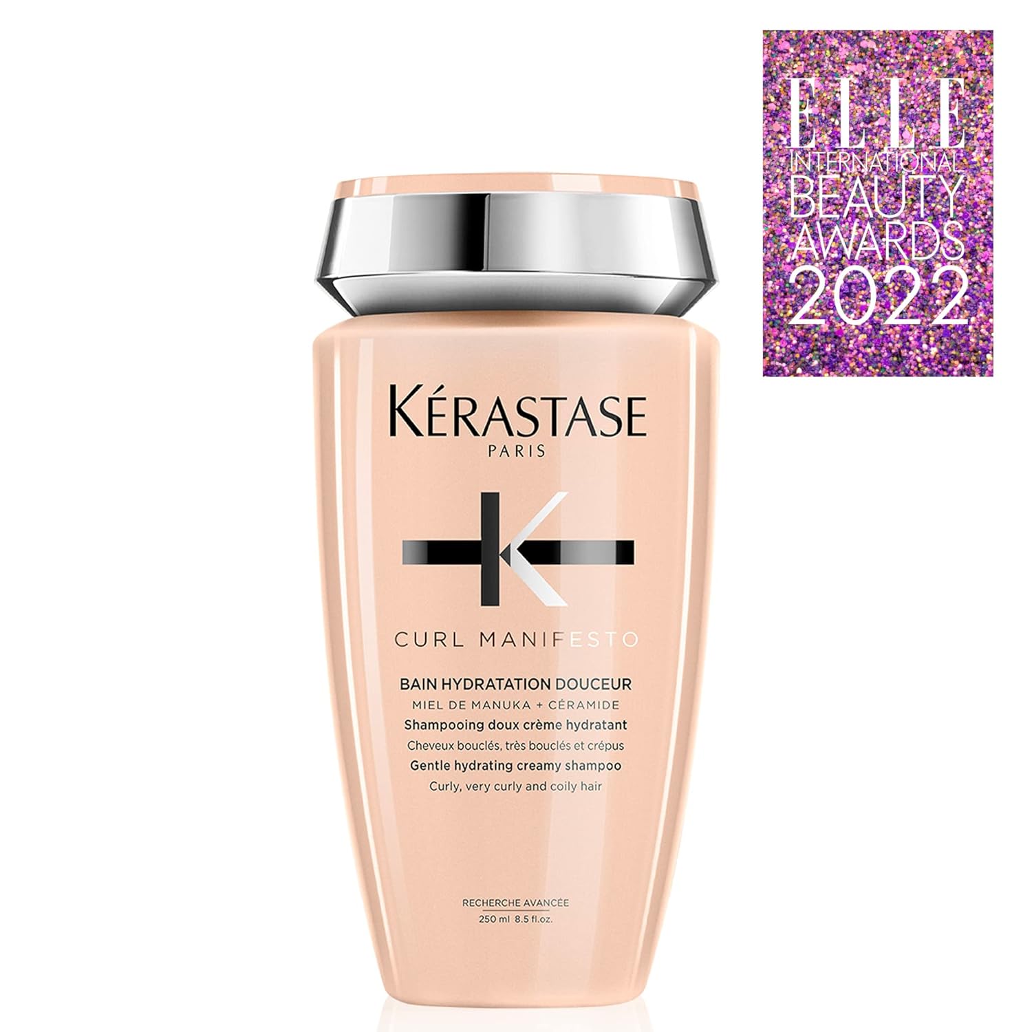 KERASTASE Curl Manifesto Hydratation Douceur Shampoo | Removes Build Up & Hydrates Curls | Softens & Reduces Frizz | For All Wavy, Curly, Very Curly & Coily Hair