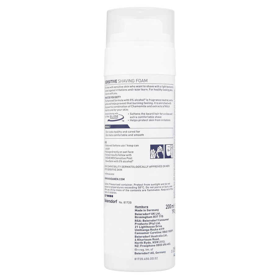 Nivea 200ml For Men Sensitive Shaving Foam