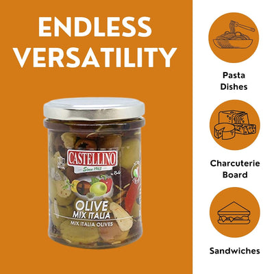 Castellino Mixed Italian Olives, 6.5 OZ