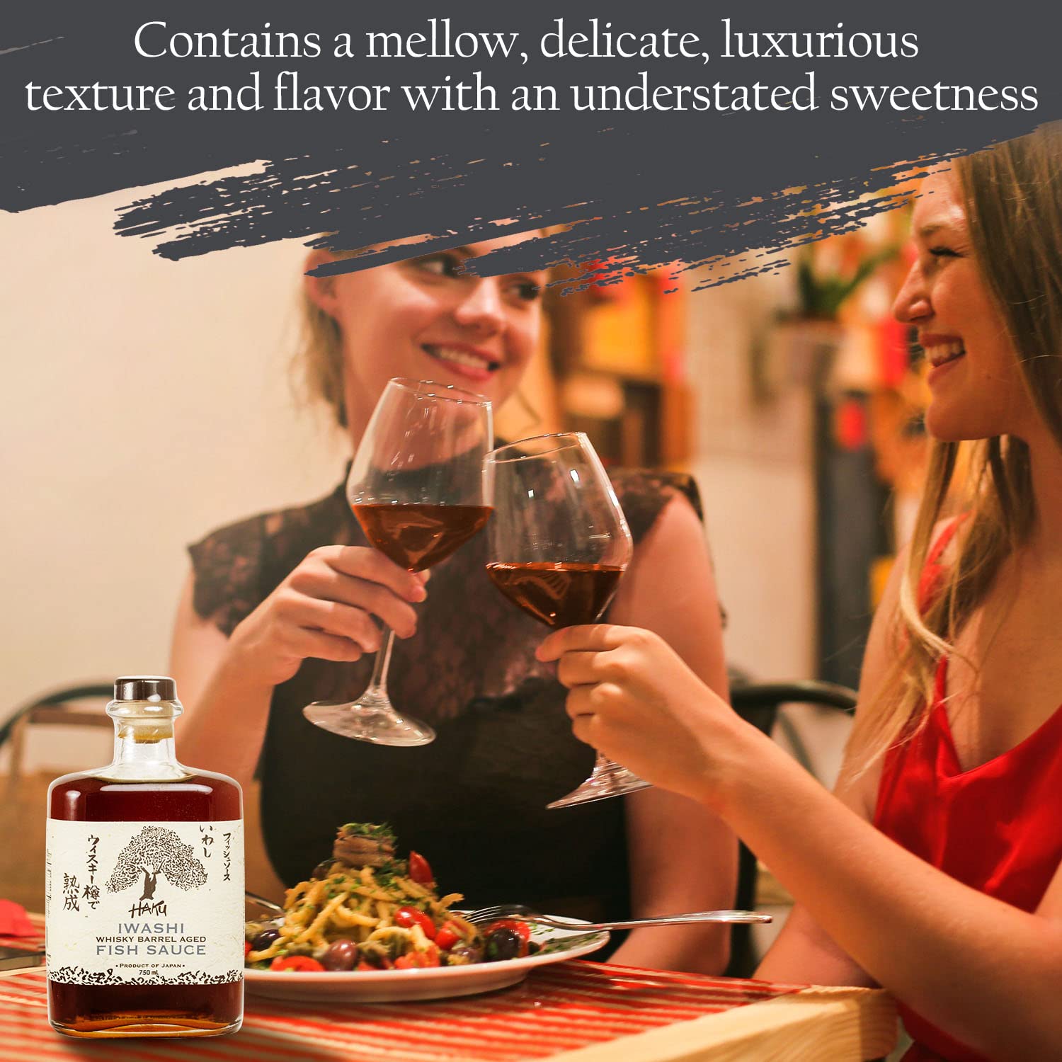 HAKU Iwashi Whiskey Barrel Aged Fish Sauce (750 ml) - Authentic Japanese Umami Anchovy Seasoning Sauce - Refined Traditional Gourmet Dip Sauce, Condiment, Marinade for Meat, Salad, Stir Fry & Soup