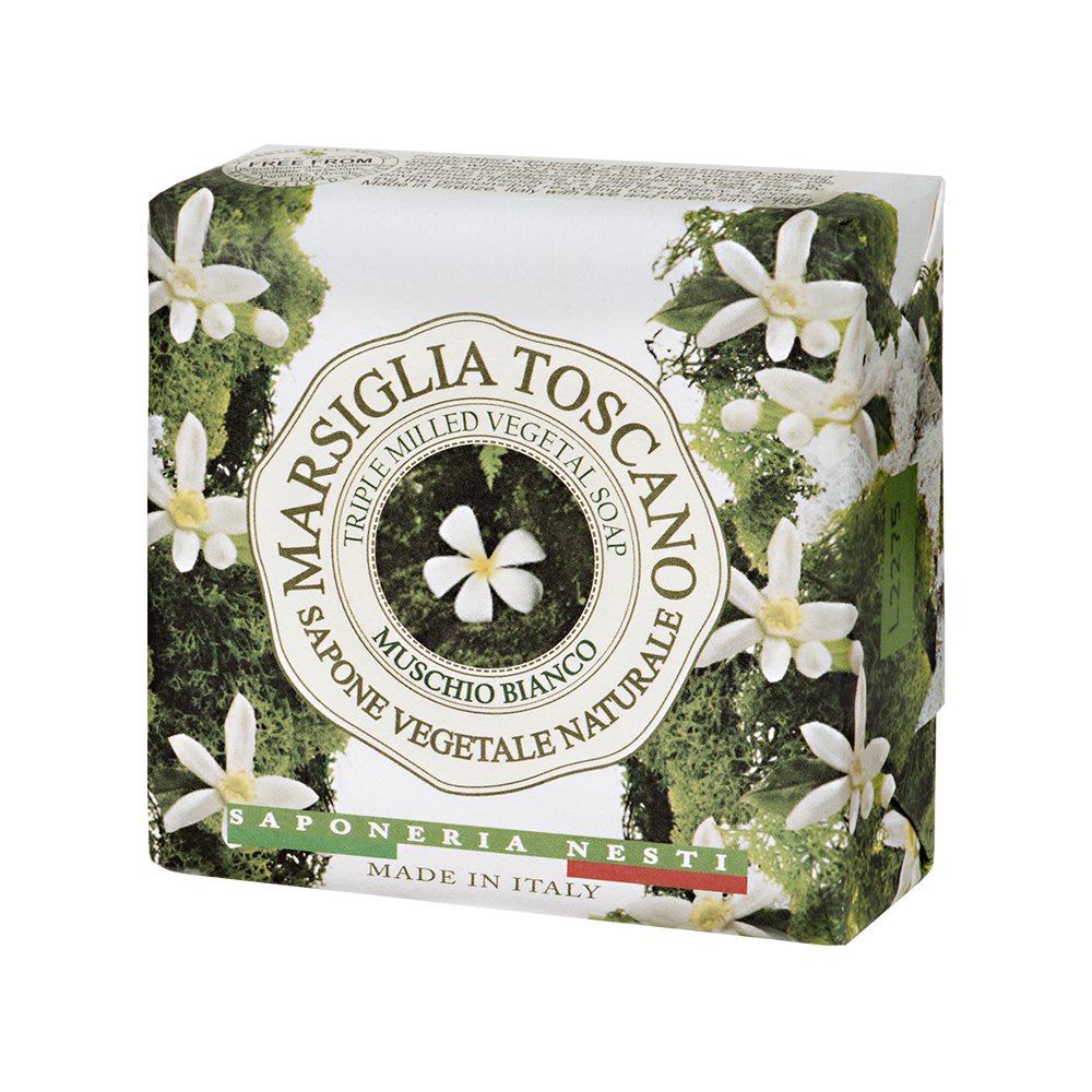 Nesti Dante Marsiglia Toscano Triple Milled Vegetal Soap, Muschio Bianco, 7 Ounce