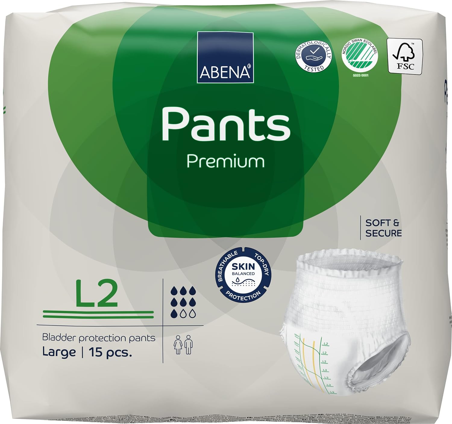 Abena Pants, Premium Protective Underwear, Level 2, (Small To Extra Large), Large, 16 Count