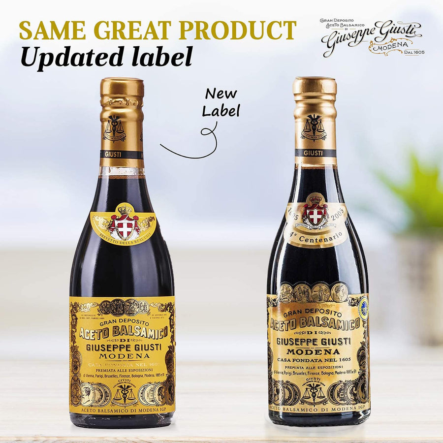 Giuseppe Giusti 4 Gold Medals "Quarto Centenario" Champagnotta In a Gift Box Traditional Balsamic Vinegar of Modena Aged Over 15 Years Old - 250ml