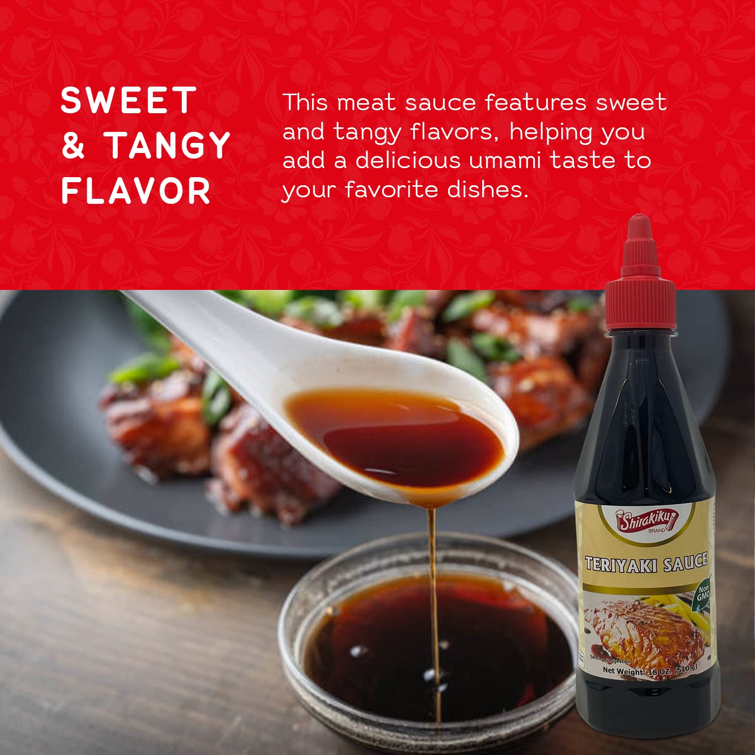 Shirakiku Japanese Teriyaki Sauce | 𝐒𝐰𝐞𝐞𝐭 & 𝐓𝐚𝐧𝐠𝐲 Non-GMO Barbecue Sauce for Stir Fry, Tofu, and Fish | Perfect for Authentic Asian Cuisine, Squeezable bottle - 18 OZ (Pack of 1)