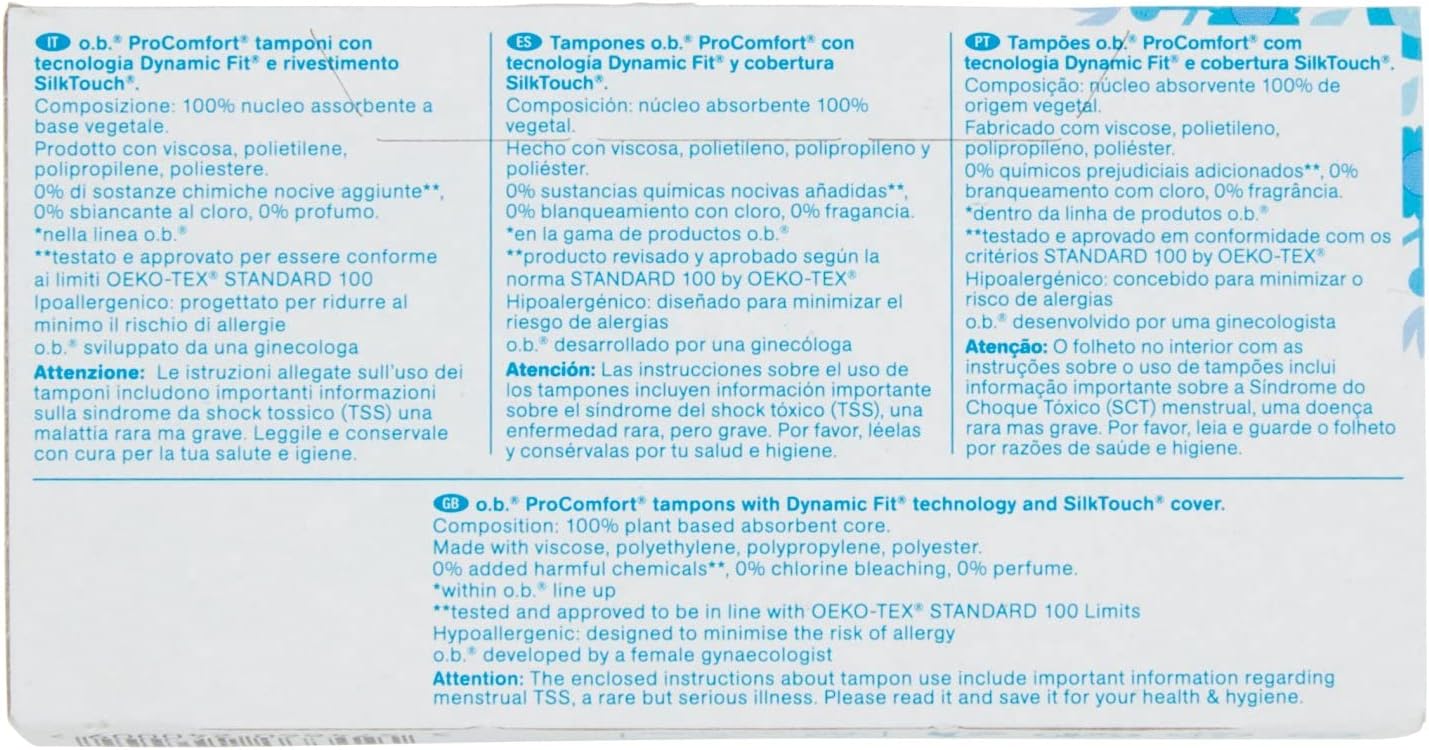 O.B. ProComfort Normal Tampons 16 Pack 16 Units 50 g