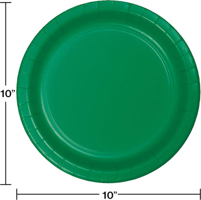 Creative Converting Touch of Color 24 Count Paper Banquet Plates, Emerald Green