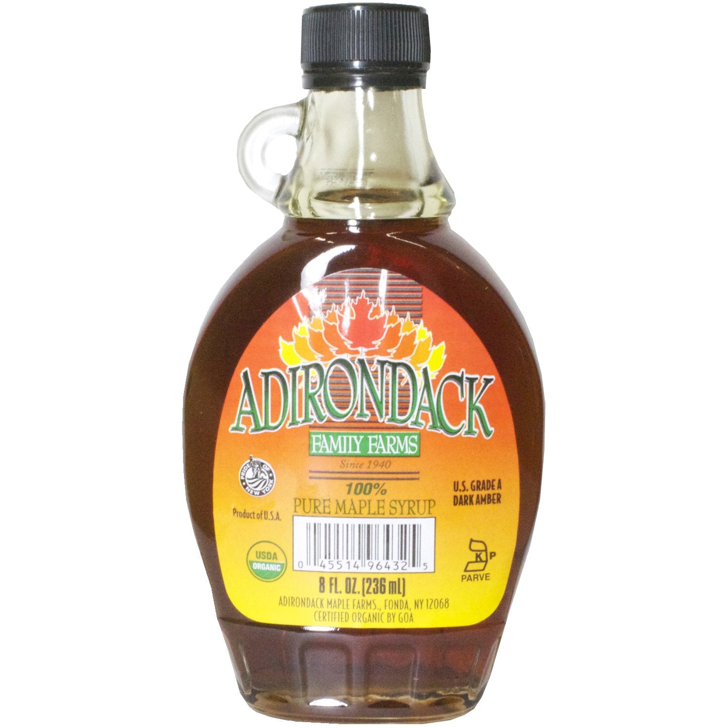Adirondack Organic Maple Syrup Grade A, 8 Ounce