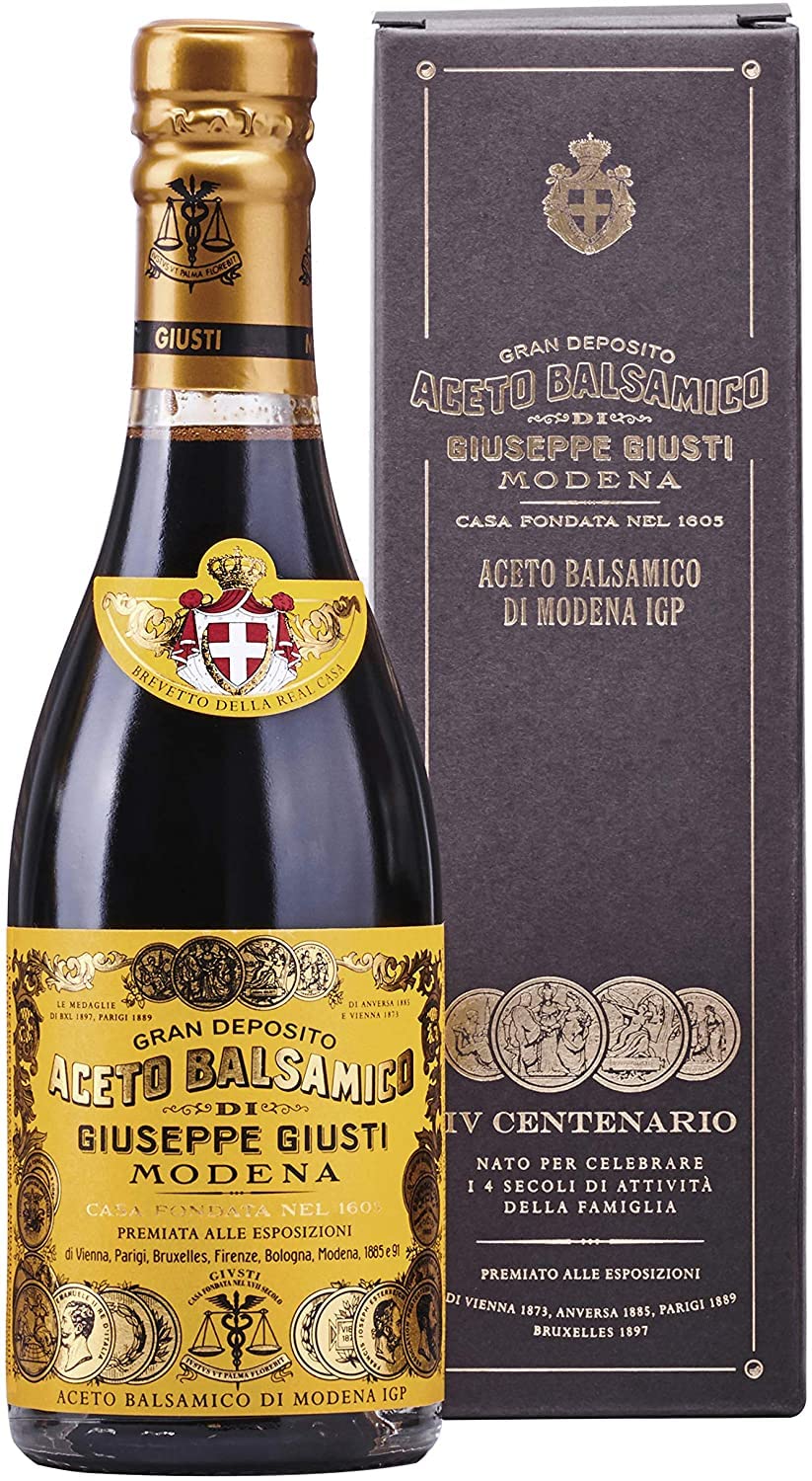 Giuseppe Giusti 4 Gold Medals "Quarto Centenario" Champagnotta In a Gift Box Traditional Balsamic Vinegar of Modena Aged Over 15 Years Old - 250ml