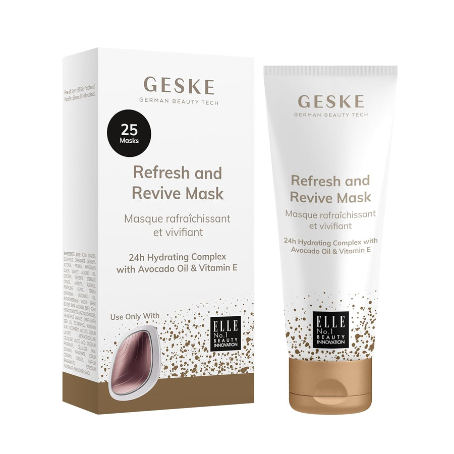GESKE Refresh & Revive Mask | Use with our Sonic Warm & Cool Mask | Face Mask with Avocado Oil & Vitamin E | 24H Hydrating Complex | Refreshing Formula | For Normal to Dry Skin | Vegan & Cruelty-free