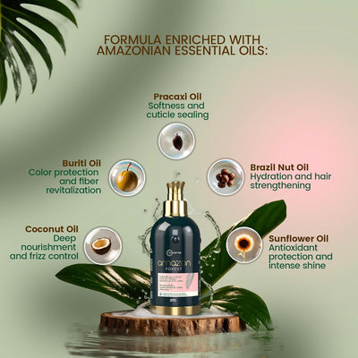 Brscience Amazon Forest Hair Protectant Spray From Heat, Protector de Calor para el Cabello, Leave-In with Coconut, Pracaxi & Buriti Oils, Anti-Frizz Organic Heat Protectant Spray | 6.76 Fl Oz