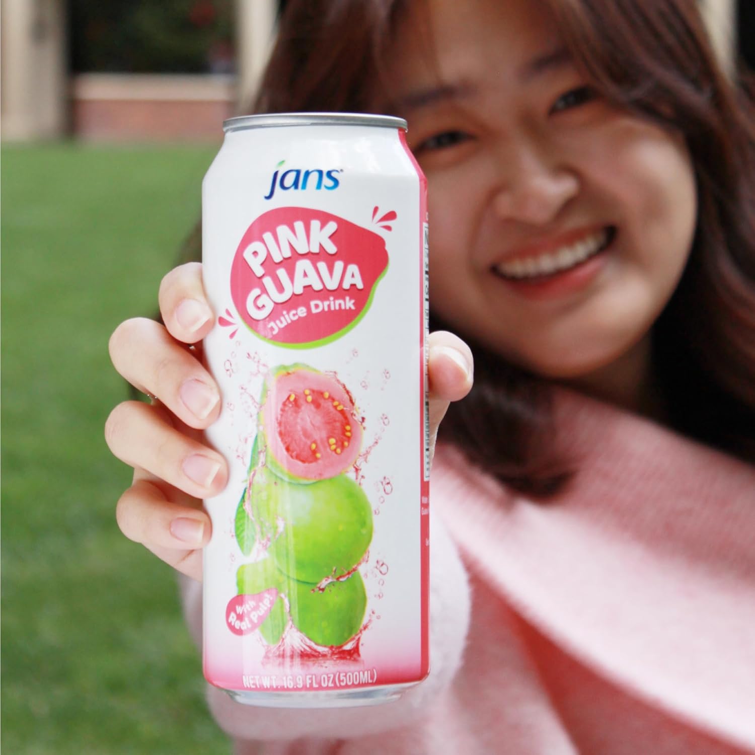 Jans 30% Pink Guava Juice Drink with Pulp 16.9 oz (Pack of 1)