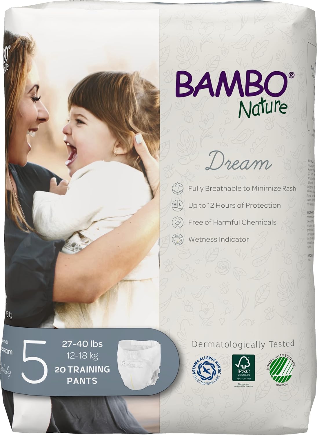 Bambo Nature Premium Training Pants (SIZES 4 TO 6 AVAILABLE), Size 5, 20 Count