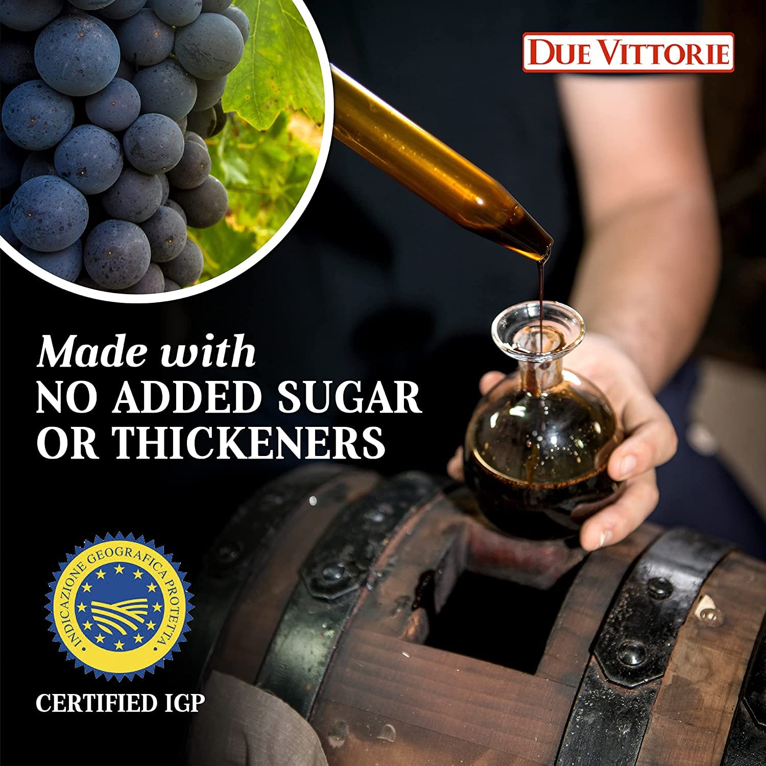 Due Vittorie Oro Gold Balsamic Vinegar Imported from Italy without Pourer, 8.45fl oz / 250ml