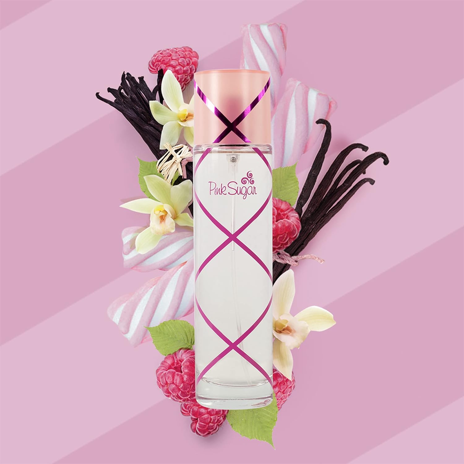 Pink Sugar Eau de Toilette Spray Perfume for Women, Floral + Fruity, Notes of Raspberry, Cotton Candy, Vanilla, Sweet & Sensual, Long-Lasting Scent