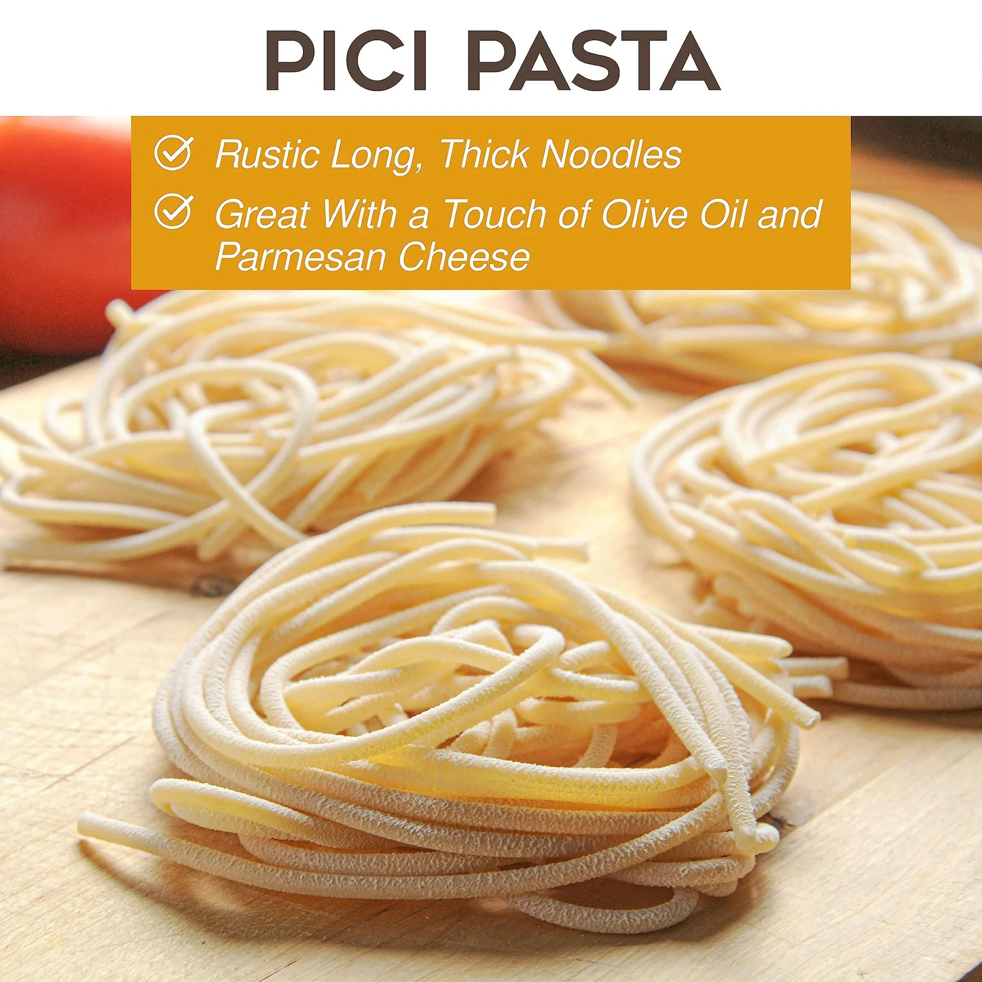 Morelli Pici Pasta di Toscana - Gourmet Italian Pasta - Organic Pici Noodles - Thick Organic Pasta Nests Made in Italy from Durum Wheat Semolina - 17.6oz (500g)