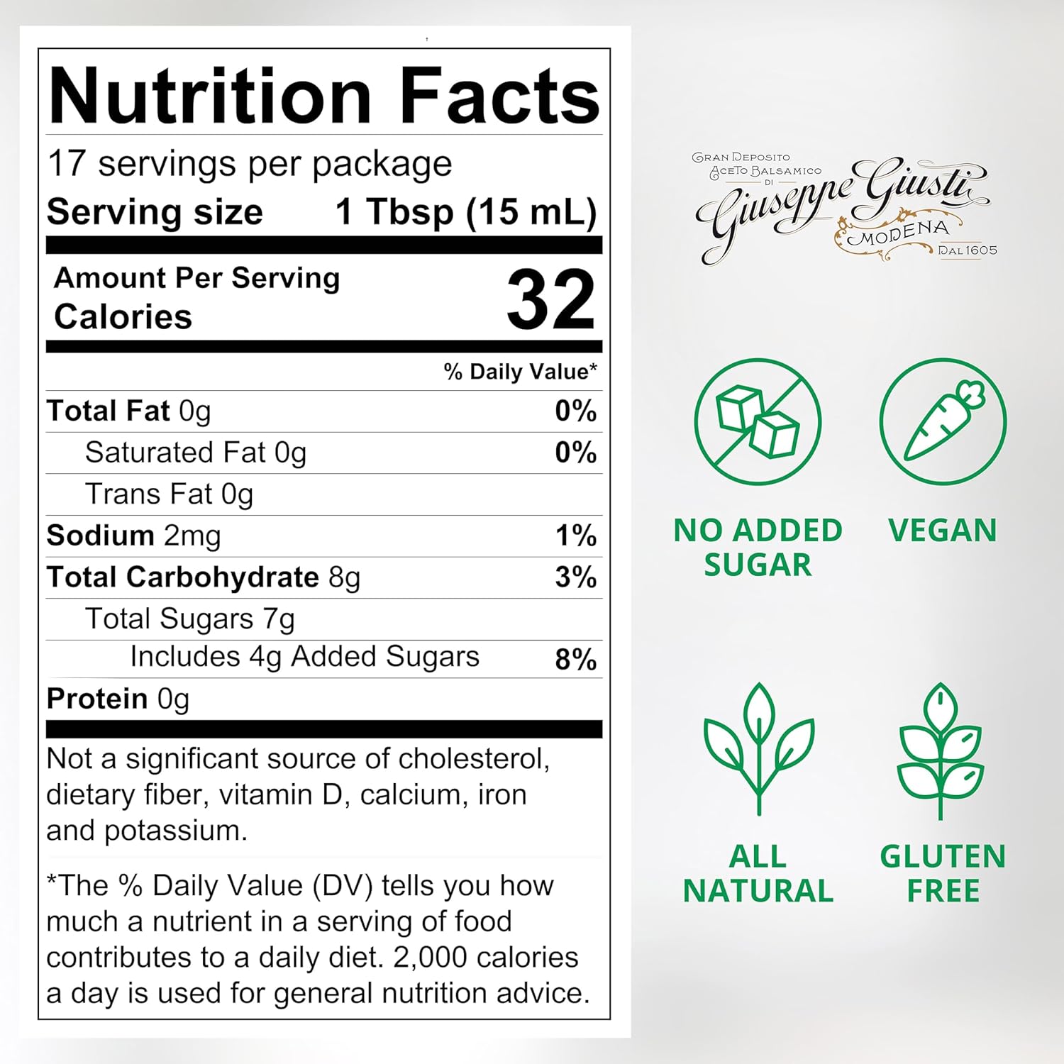 Giusti Fig Vinegar Sweet and Sour Gourmet Fruit Condiment from Modena, Italy, White Wine Vinegar, Flavored Balsamic Vinegar, Flavored Vinegar for Salads, Fruit, Cheese, Desserts, and Cooking