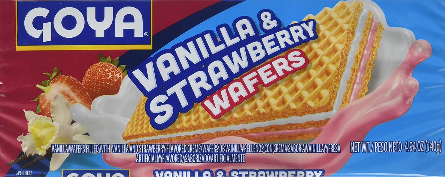 Goya, Vanilla & Strawberry Wafers, 140 Grams(gm)