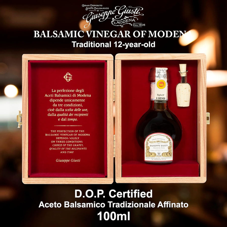 Giuseppe Giusti - Balsamic Vinegar of Modena Traditional 12 year old DOP certified - Aceto Balsamico Tradizionale Affinato, 100ml