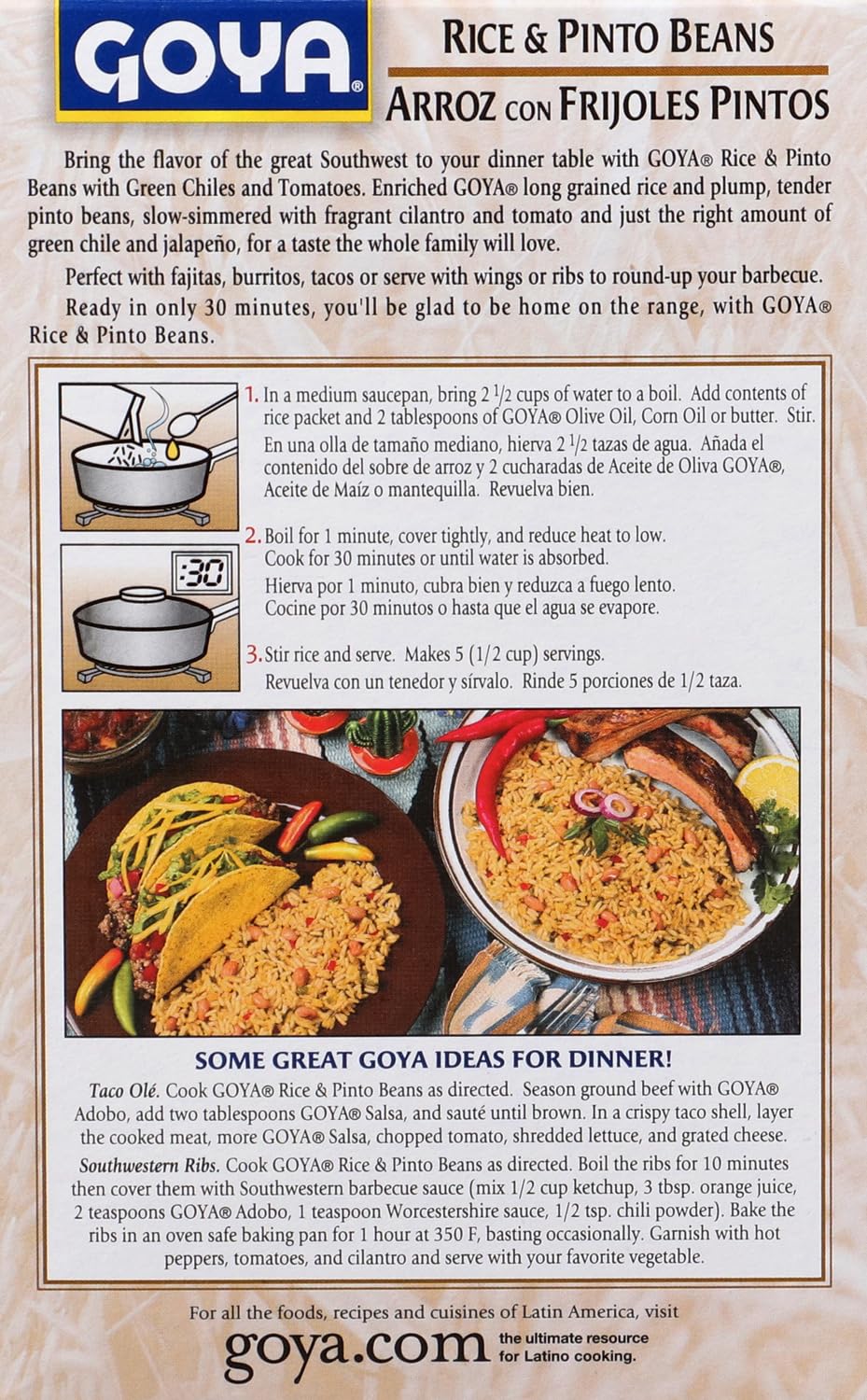 Goya Foods Rice and Pinto Beans, 8-Ounce