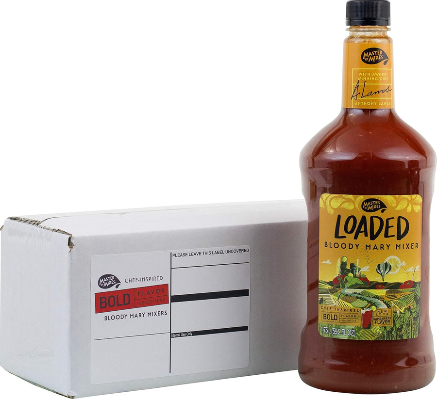Master of Mixes Loaded Bloody Mary Drink Mix, Ready To Use, 1.75 Liter Bottle (59.2 Fl Oz), Individually Boxed