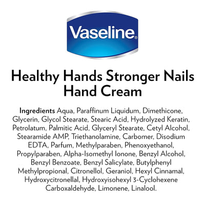 Vaseline Hand Cream for Very Dry Hands, Intensive Care Healthy Hands Stronger Nails Cream 75 ml