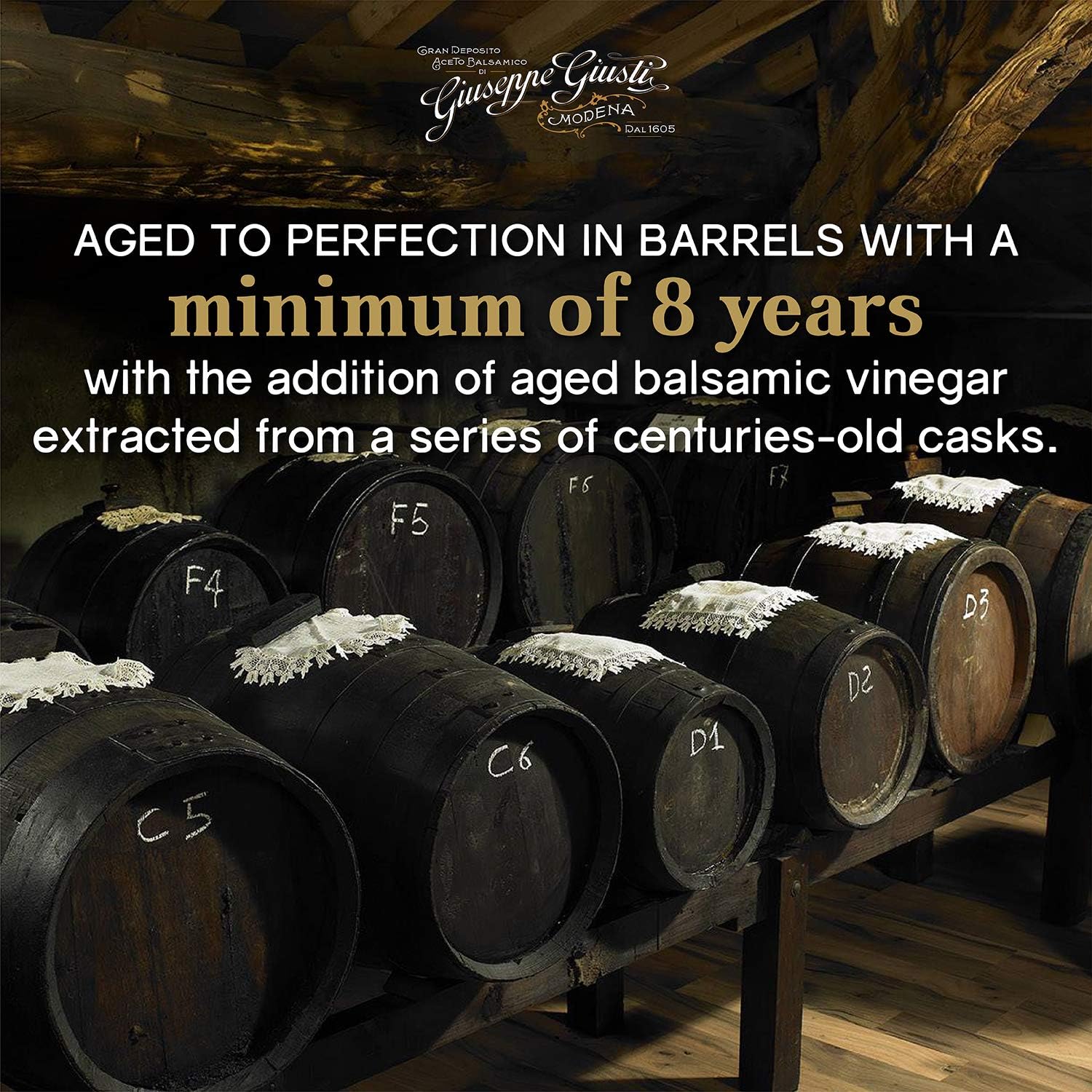 Giuseppe Giusti Aged Balsamic Vinegar of Modena - 1 Silver Medal Aceto Balsamico di Modena - Cubica - Pack of 1