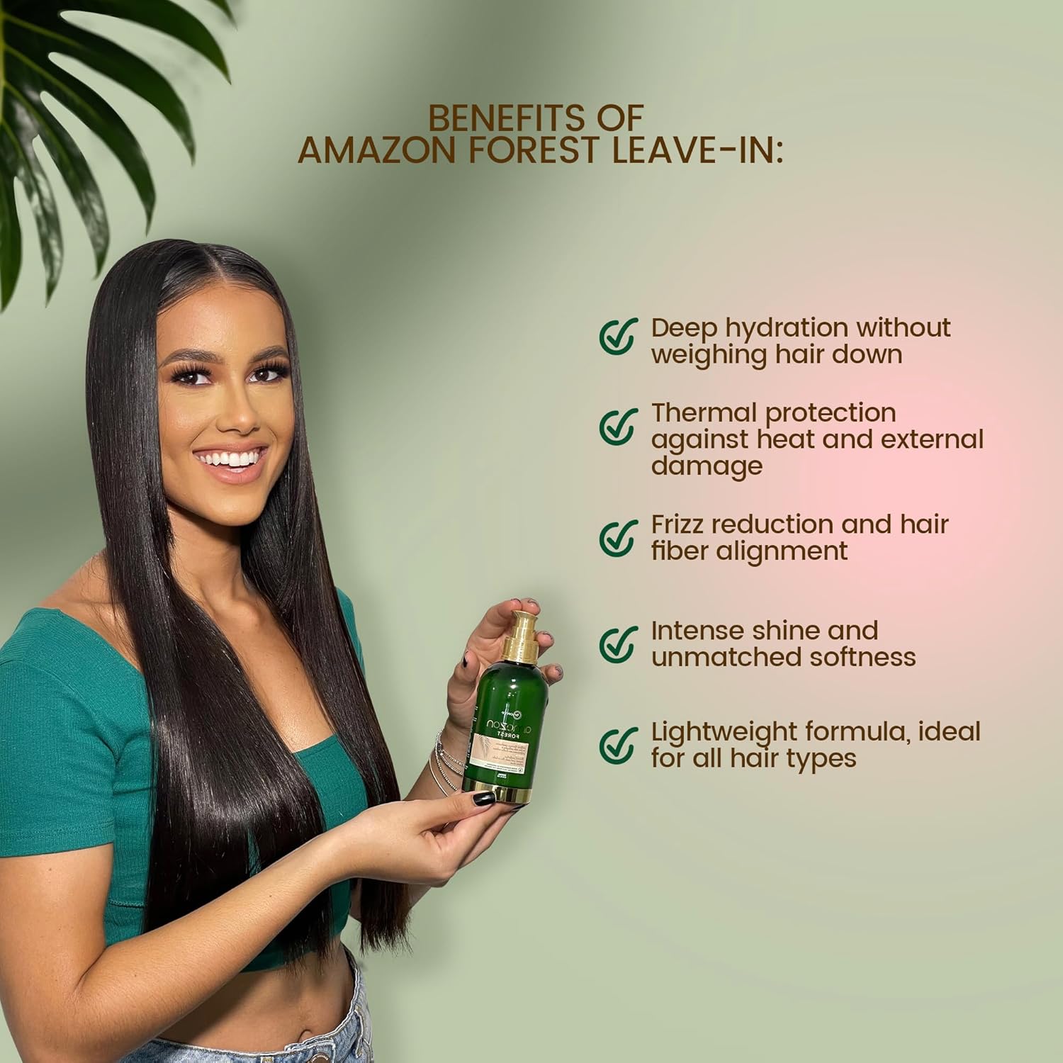 Brscience Amazon Forest Hair Protectant Spray From Heat, Protector de Calor para el Cabello, Leave-In with Coconut, Pracaxi & Buriti Oils, Anti-Frizz Organic Heat Protectant Spray | 6.76 Fl Oz