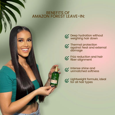 Brscience Amazon Forest Hair Protectant Spray From Heat, Protector de Calor para el Cabello, Leave-In with Coconut, Pracaxi & Buriti Oils, Anti-Frizz Organic Heat Protectant Spray | 6.76 Fl Oz