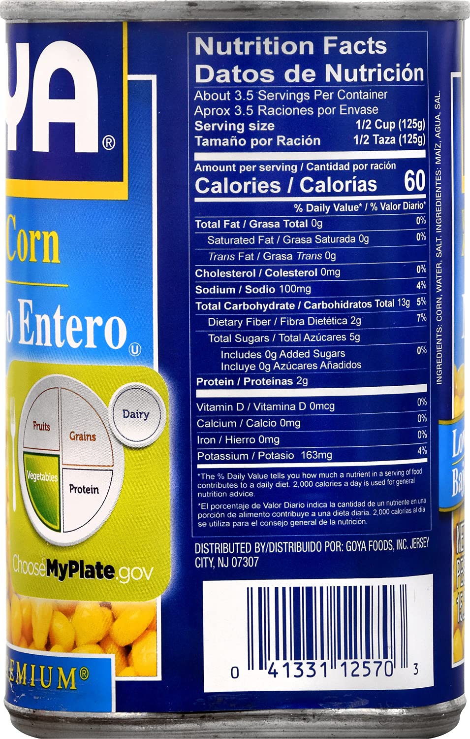 Goya Foods Low Sodium Whole Kernel Golden Corn, 15.25 Ounce