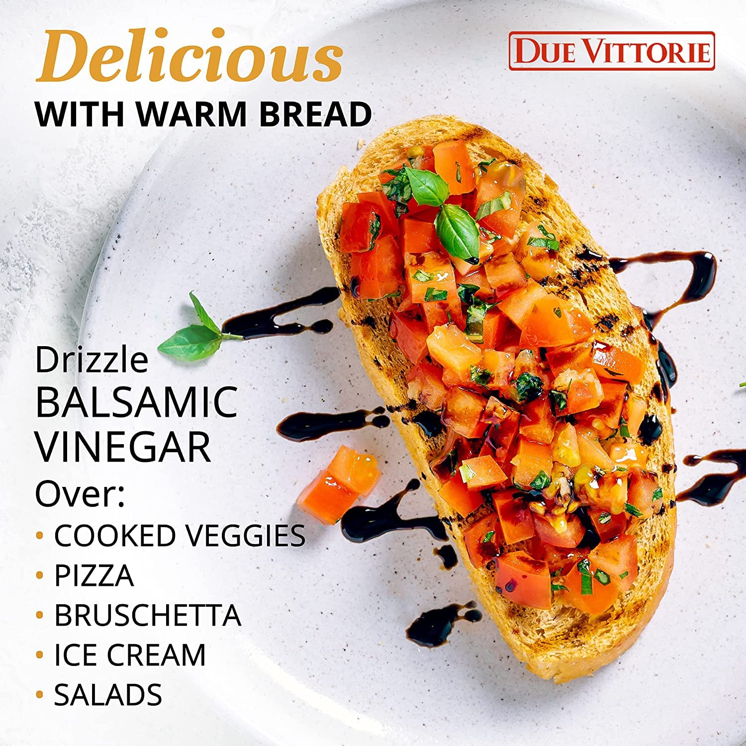 Due Vittorie Oro Gold Balsamic Vinegar Imported from Italy without Pourer, 8.45fl oz / 250ml