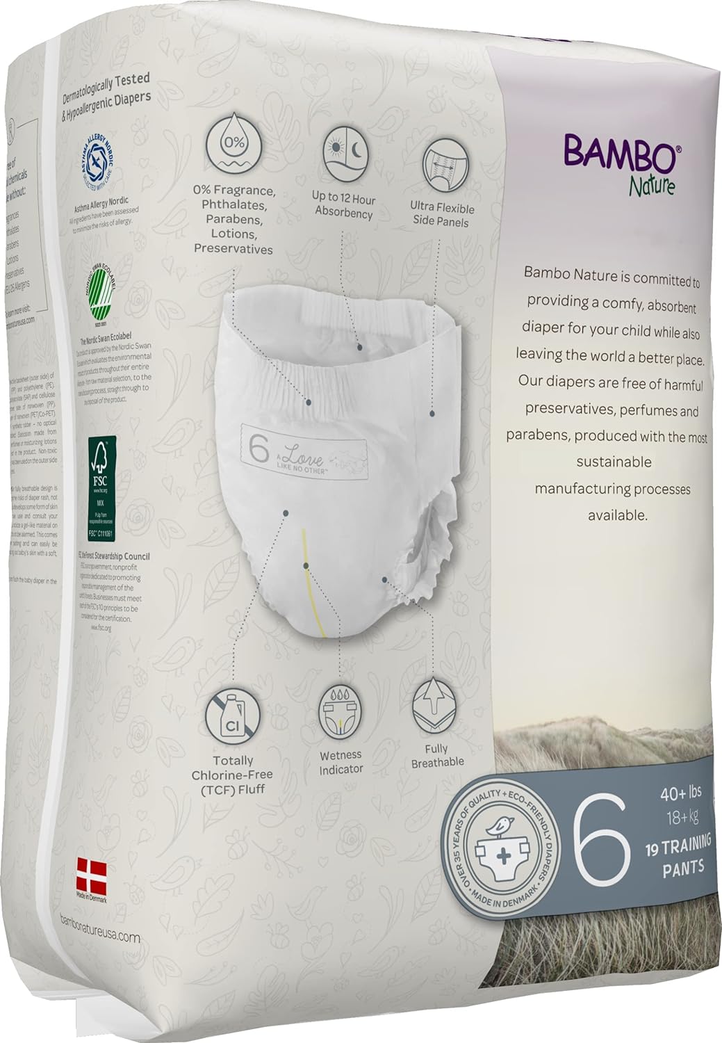 Bambo Nature Premium Training Pants (SIZES 4 TO 6 AVAILABLE), Size 6, 19 Count