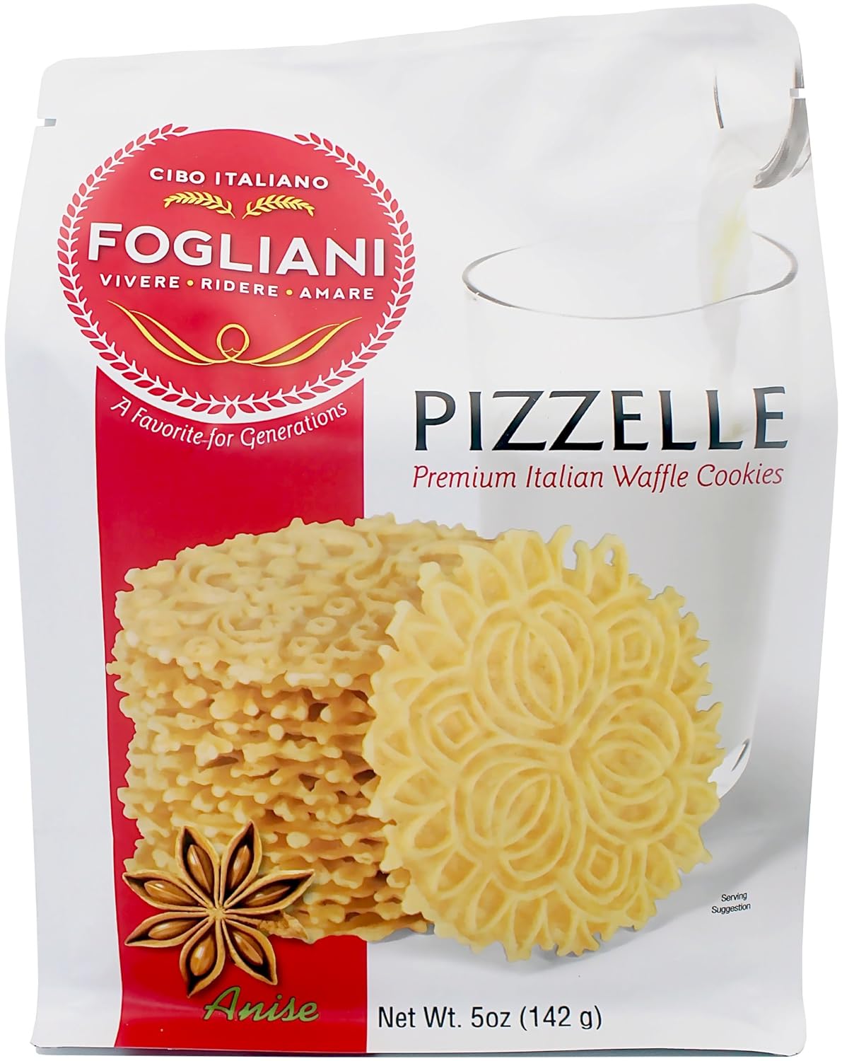 Fogliani Anise Pizzelle Waffle Cookies (Pack of 1)