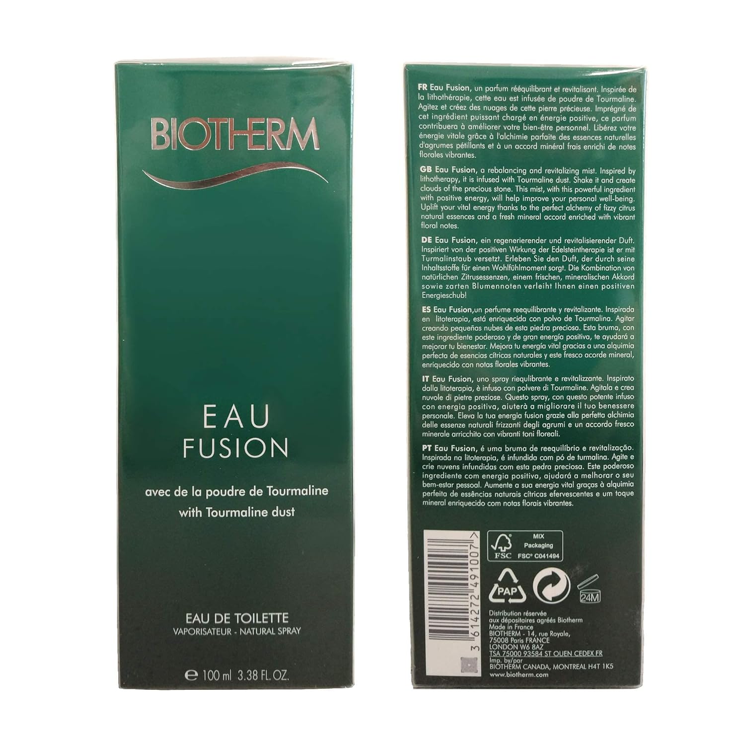 Biotherm Eau Fusion 3.3 Fl. Oz. EDT Eau de Toilette