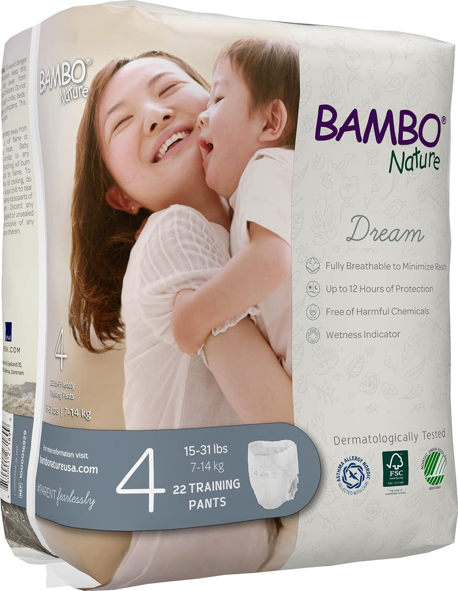 Bambo Nature Premium Training Pants (SIZES 4 TO 6 AVAILABLE), Size 4, 22 Count, White