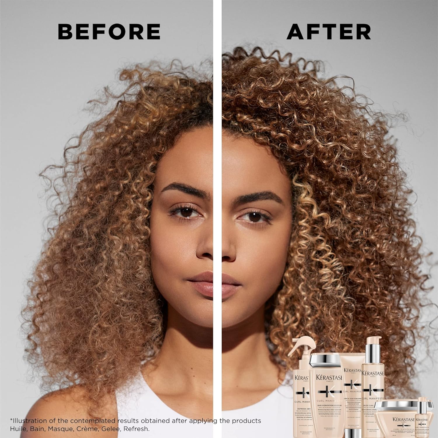 KERASTASE Curl Manifesto Hydratation Douceur Shampoo | Removes Build Up & Hydrates Curls | Softens & Reduces Frizz | For All Wavy, Curly, Very Curly & Coily Hair