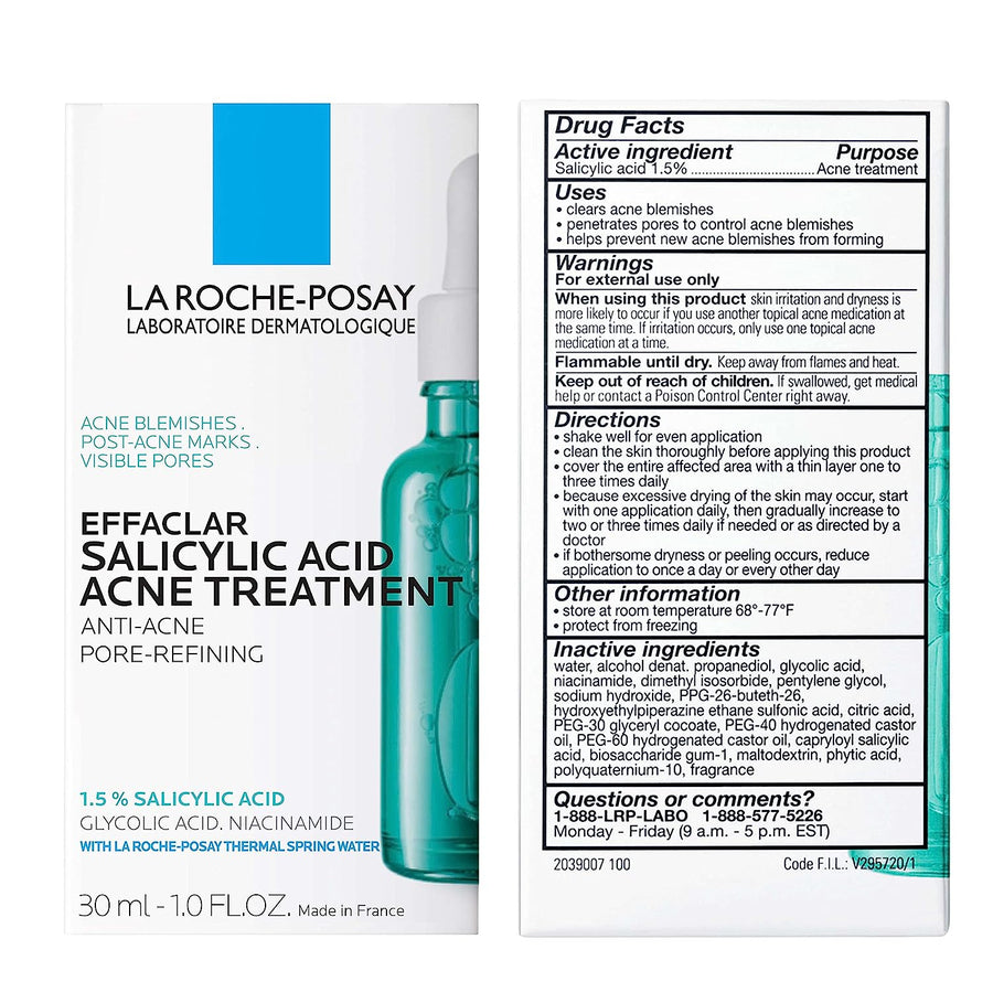 La Roche Posay Effaclar Salicylic Acid Acne Treatment to Minimize Pores, Clear Acne Blemishes and Post Acne Marks