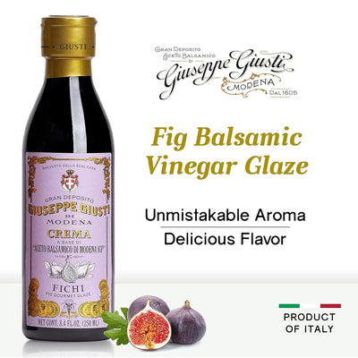 Giuseppe Giusti Fig Balsamic Glaze Reduction of Balsamic Vinegar of Modena IGP - Natural Fig Flavored Balsamic Vinegar Glaze Made with Grape Must and Figs, Imported from Italy 8.45 fl oz (250 ml)