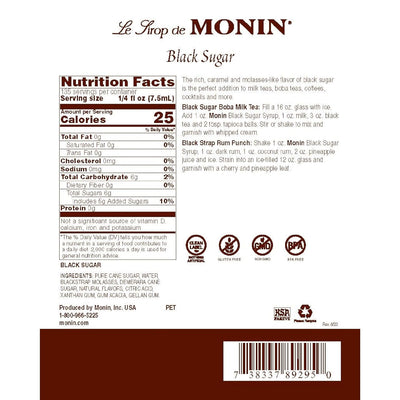 Monin - Black Sugar Syrup (1 Liter)