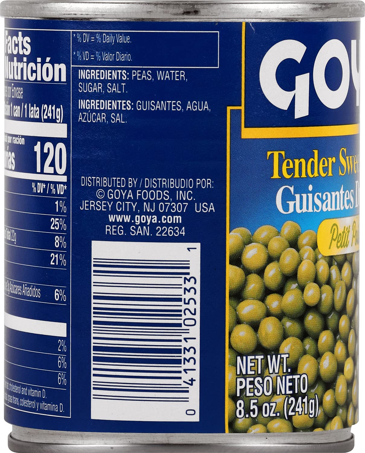 Goya Foods Tender Sweet Peas, 8.5-Ounce (Pack of 1)
