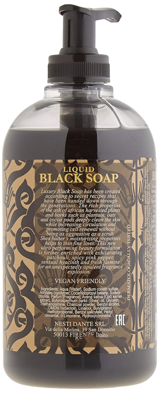 Nesti Dante 251242 16.9 oz Luxury Liquid Black Soap with Vegetal Active Carbon