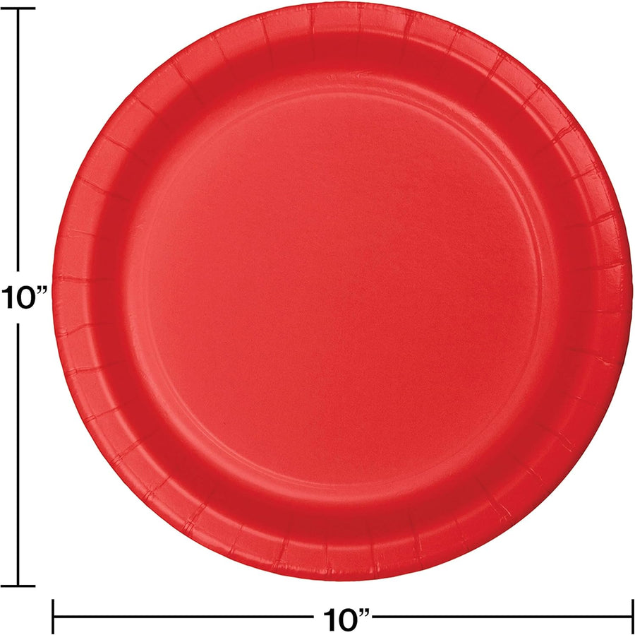Creative Converting 24-Count Touch of Color Paper Banquet Plates, Classic Red