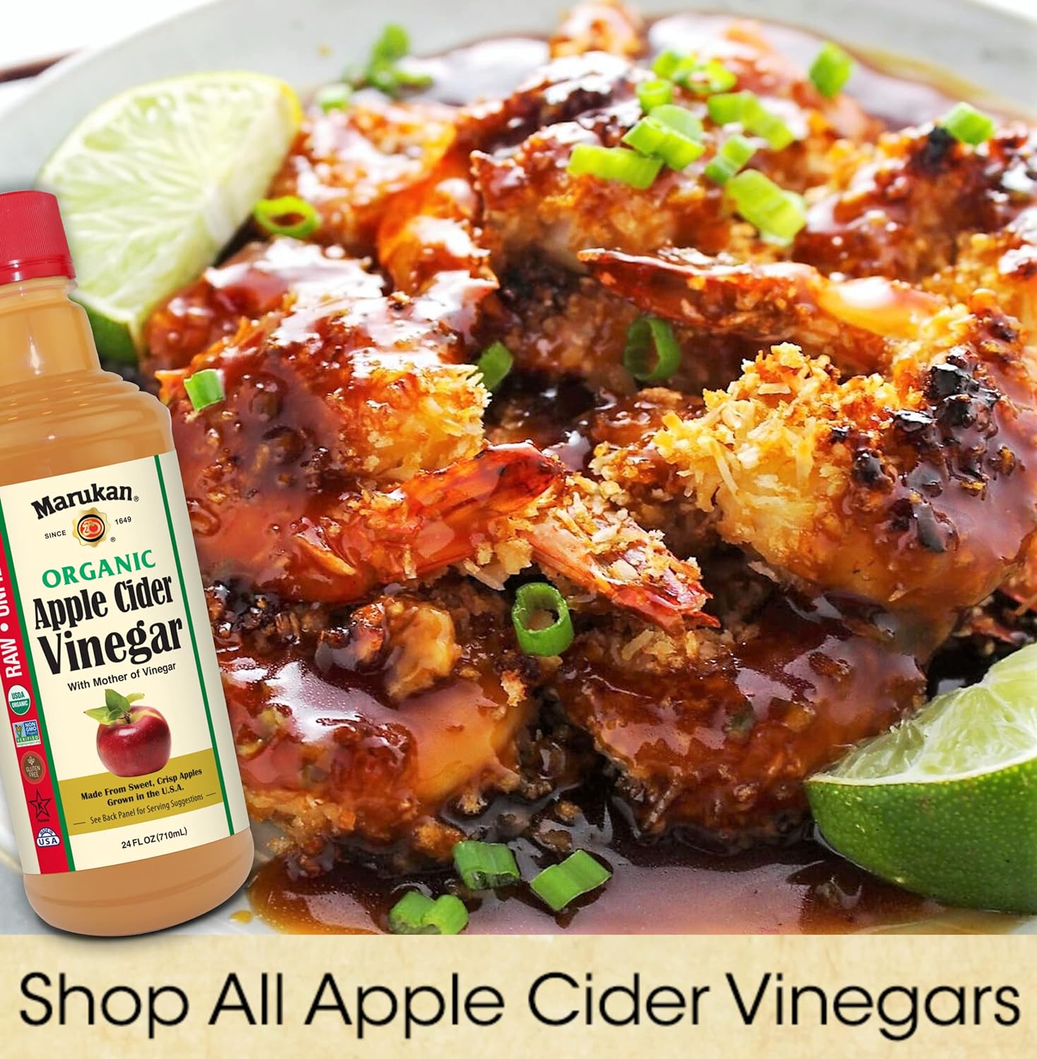 Marukan Organic Apple Cider Vinegar, 24 Ounce Glass Bottle (Pack of 1)